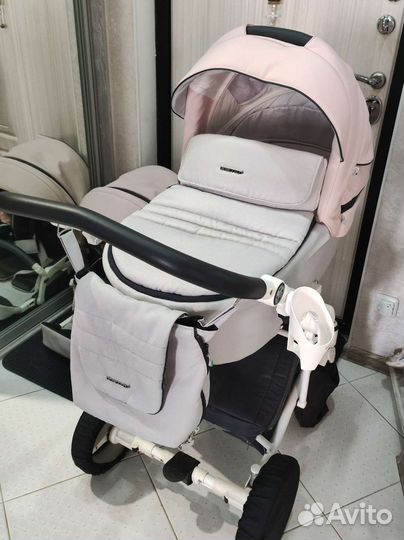 Коляска 2 в 1, Bebetto Torino (экокожа+ткань)