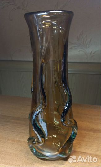 Ваза цветное дутое стекло СССР