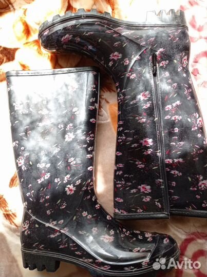 Женские утеплённые резиновые сапоги 39