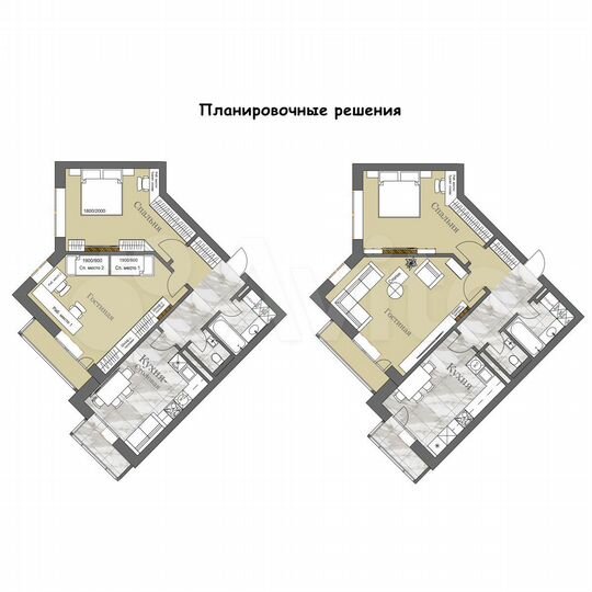 2-к. квартира, 66,6 м², 6/17 эт.