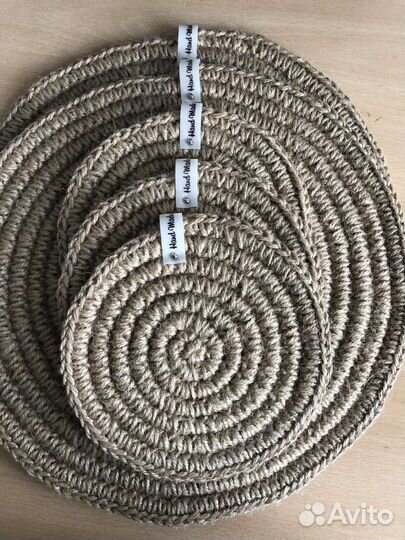 Салфетки и подставки из джута