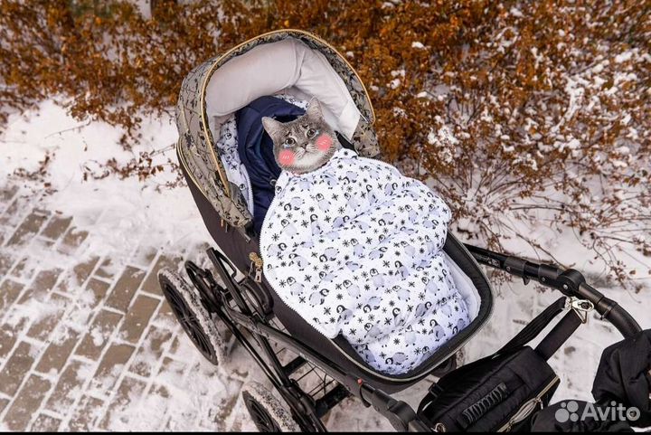 Конверт зимний от 0-12мес + комбез