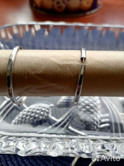 Серьги кольца серебро
