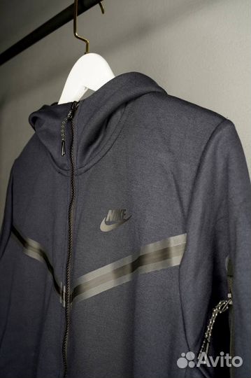 Зип-Худ Nike Tech Fleece темно-синий