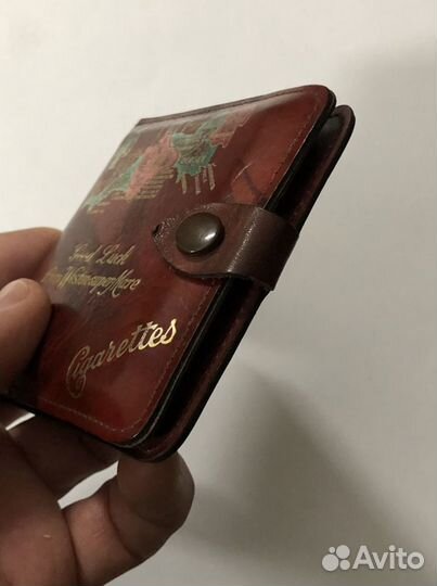 Портсигар новый винтаж 50-60х годов кожа