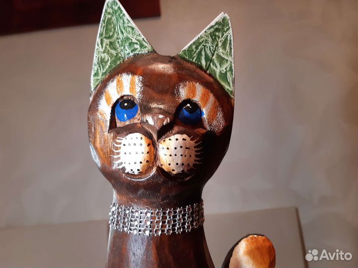 Статуэтка Кошка 40 см Индонезия. Дерево