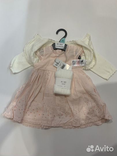 Новое Платье колготки и болеро на девочку 1-3 мес