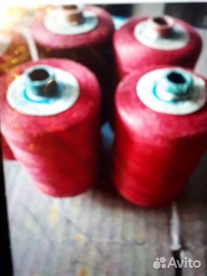 Нитки швейные армированные оранжевые 5 шт