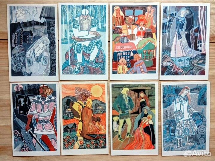 Т. Юфа Калевала, набор открыток 70 года + открытка