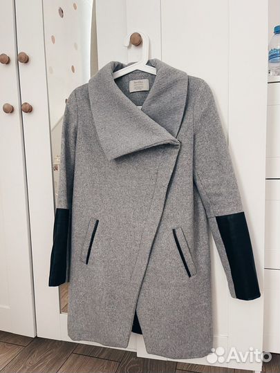 Пальто серое женское bershka