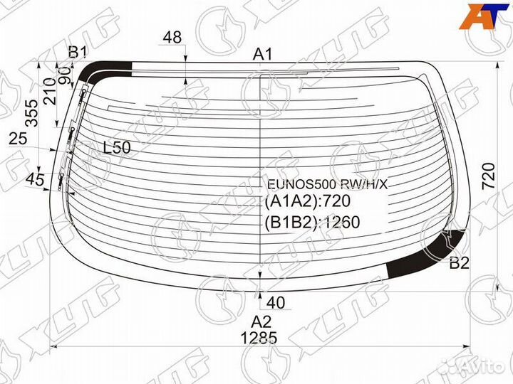 Стекло заднее Mazda Xedos 6