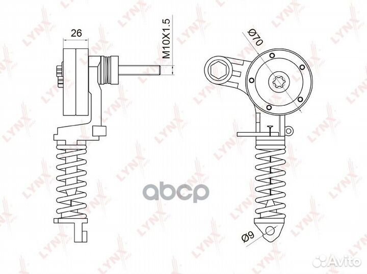 PT-3034 ролик натяжной c механизмом натяжения