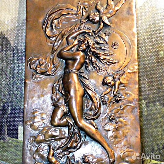 Панно.19 век.медная картина.3 D барельеф.Франция