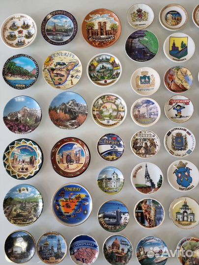 Магниты тарелочки из разных стран и городов