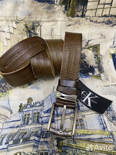 Мужской кожаный ремень Ck