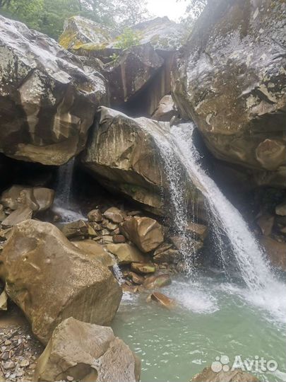 Аул Тхагапш, Каменный завал, водопад 