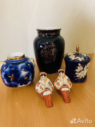 Вазы лфз Синие цветы Кобальт