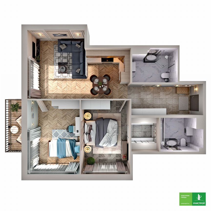 2-к. квартира, 72,6 м², 5/10 эт.