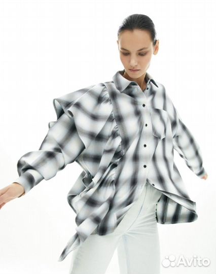 Рубашка оверсайз в клетку Sela