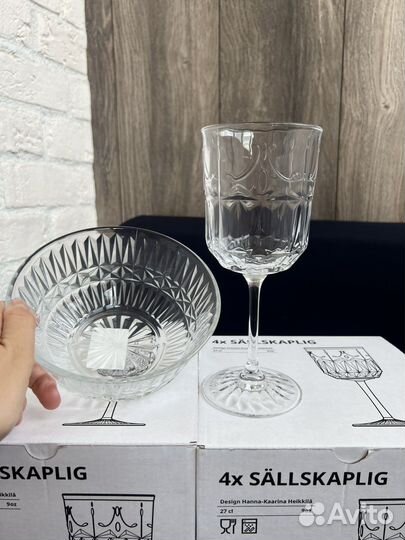 IKEA бокалы и миски сэлльскаплиг