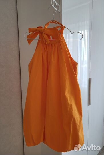 Платье женское летнее koton 44-46 хлопок оранжевый