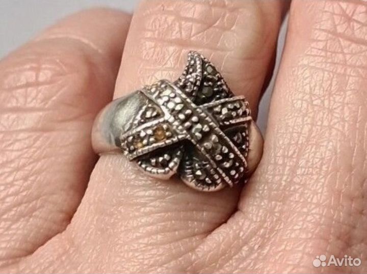 Винтаж кольцо капельное серебро 16,5-17,5