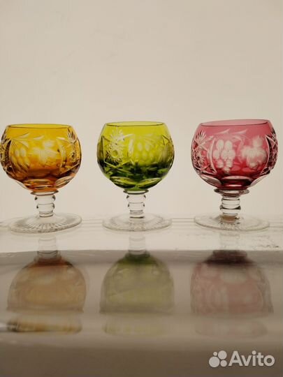 Цветной хрусталь рюмки фужеры бокалы