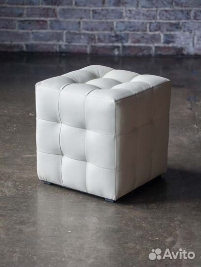 Пуф Лотос Белый экокожа