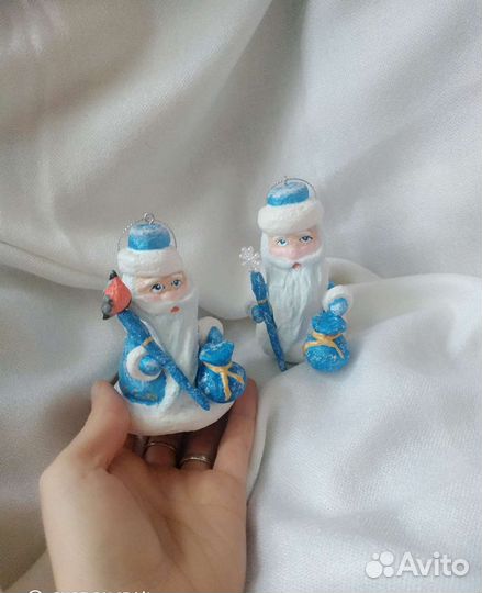 Ватная игрушка на ёлку дед мороз