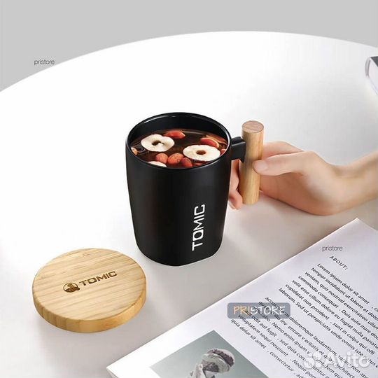 Кружка Xiaomi Tomic + Ложка (ручка керамическая)