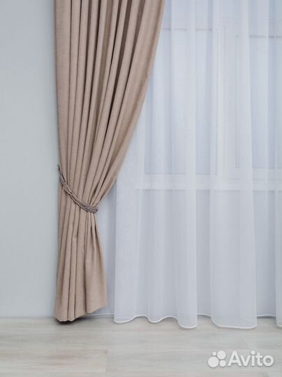 Тюль канвас на ленте белый 300*260см