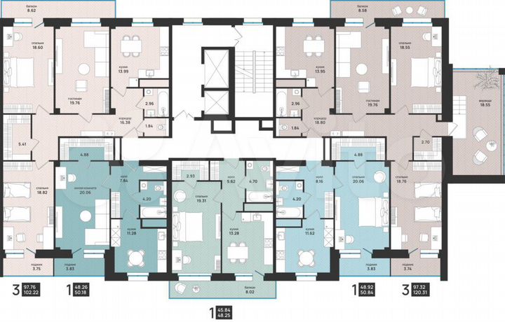 1-к. квартира, 50,8 м², 15/15 эт.