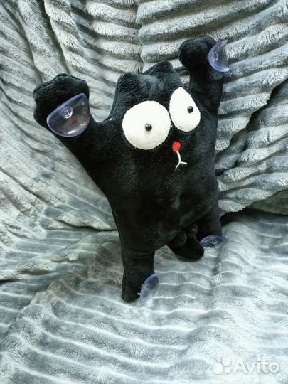 Кот Саймон с присосками черный