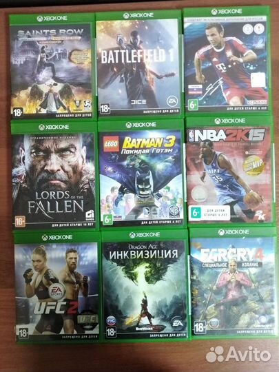 Диски на Xbox One в ассортименте