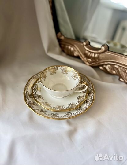 Чайное трио фарфор винтаж Weisswasser Германия