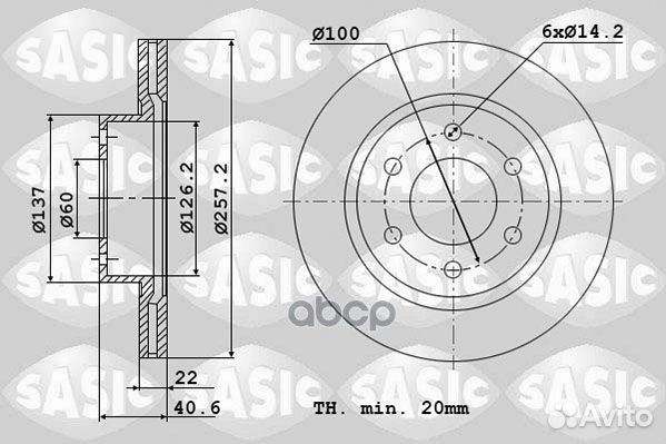 Тормозной диск 6106004 Sasic