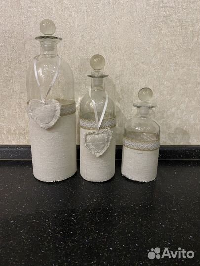 Светильник чайник, бутылки декор