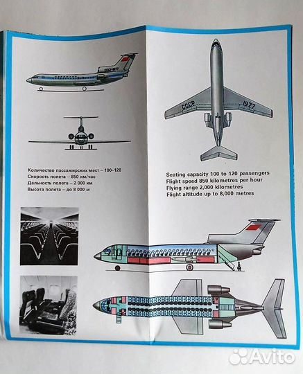 Авиареклама Авиакомпании Аэрофлот 1977 год