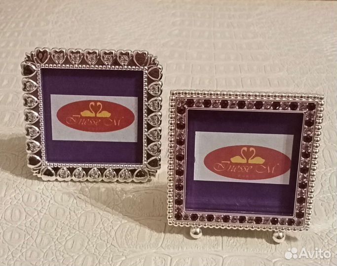 Фоторамка 5,5*5,5 металл, стразы