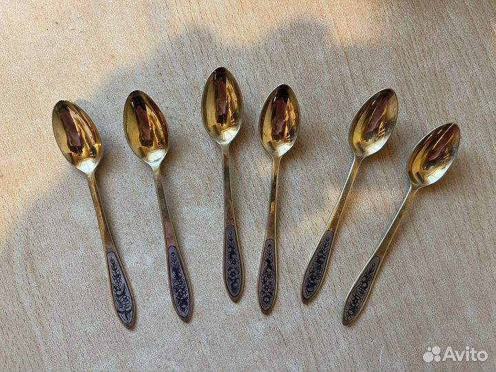 Чайные ложки Серебряные позолоченные СССР