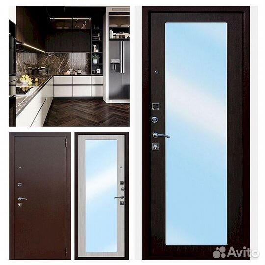 Дверь входная с зеркалом
