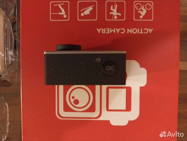 Экшн камера 4к с аквабоксом и наборои адаптеров