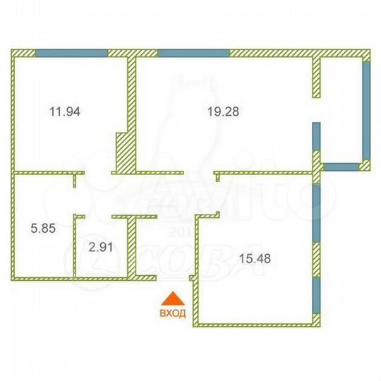3-к. квартира, 60 м², 11/17 эт.