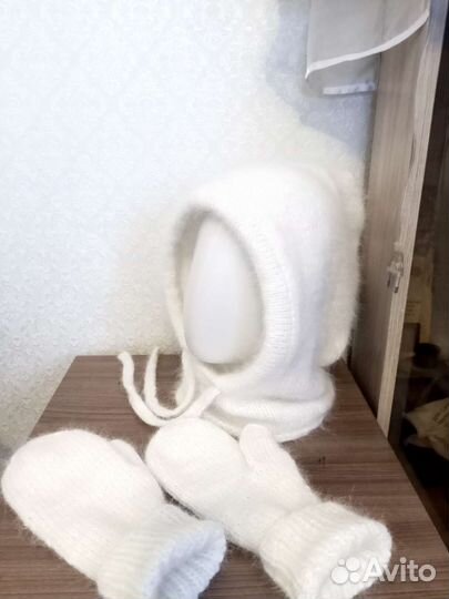 Капор на флисе пух норки