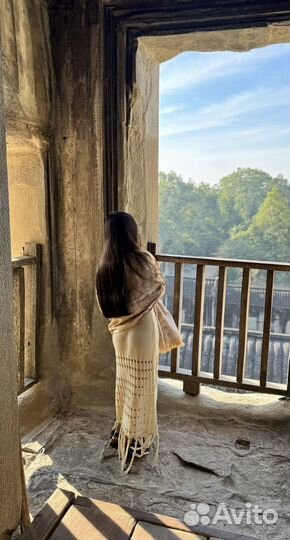 Пляжный костюм комплект вязаный женский