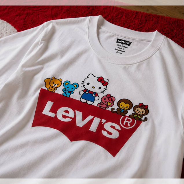 Футболка Levi’s Hello Kitty red s-xxl