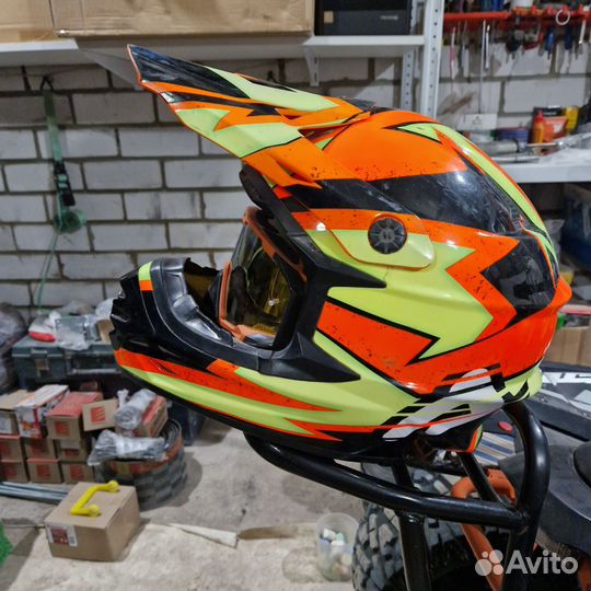 Шлем для мотокросса + очки thor