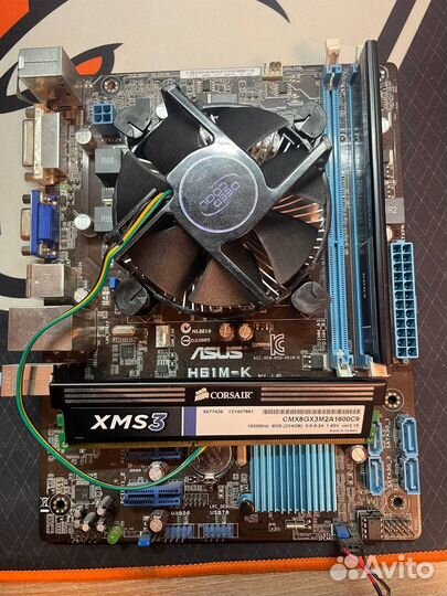 Материнская плата H61M-K + куллер + 8gb
