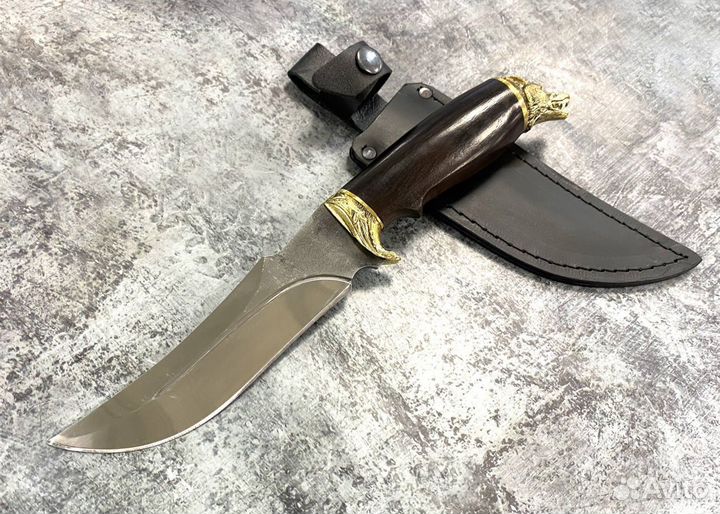 Нож Тур, кованая Х12мф, черный граб, с навершием