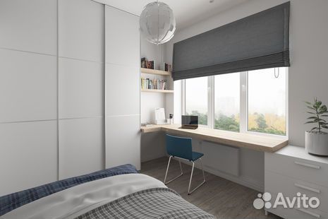 Рабочая зона со шкафом